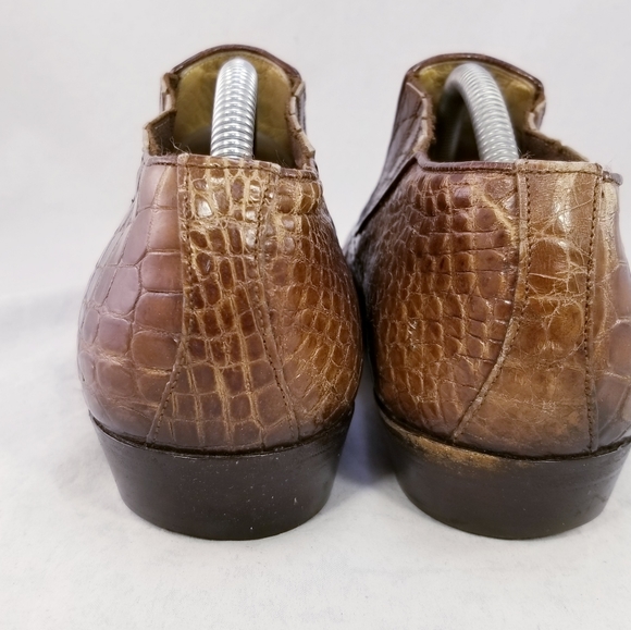 AVVENTURA BY MEZLAN GENUINE ALLIGATOR CROCODILE MEN LOAFERS BROWN MEN SZ 7 D main image 5